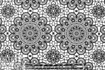 NY designer black/white medallion cotton rainwear 1 yard