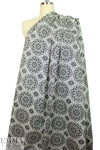 NY designer black/white medallion cotton rainwear 1 yard