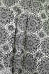 NY designer black/white medallion cotton rainwear