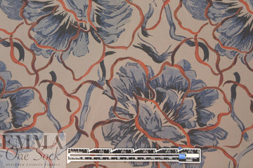 NY designer microfiber rainwear - blue/rust floral