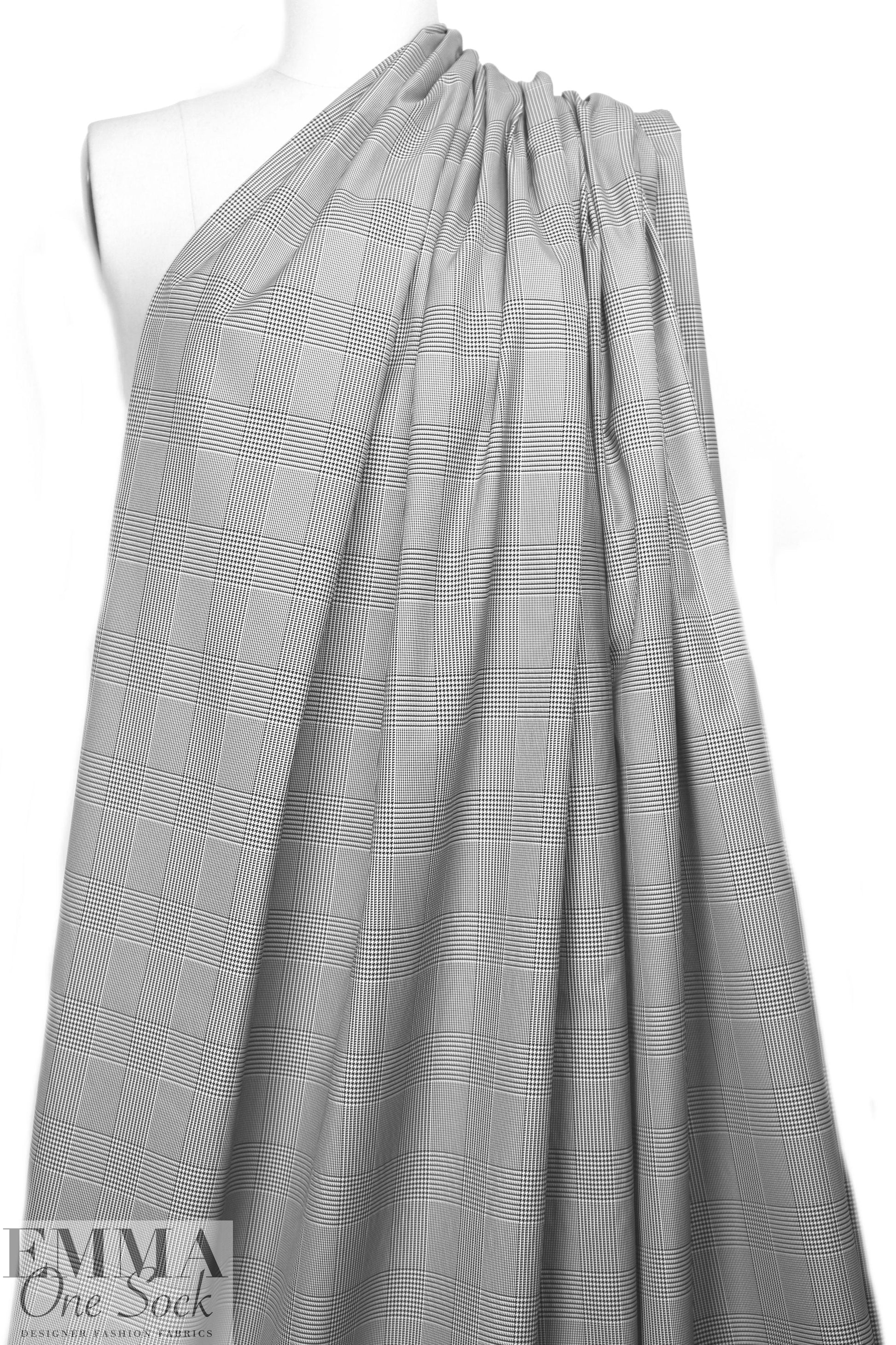 NY designer microfiber rainwear - b/w glen plaid 2.5 yd