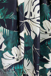 Italian microfiber printed rainwear - monstera leaves 2.875 yds