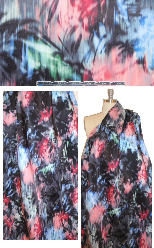 NY designer microfiber rainwear - abstracted palms