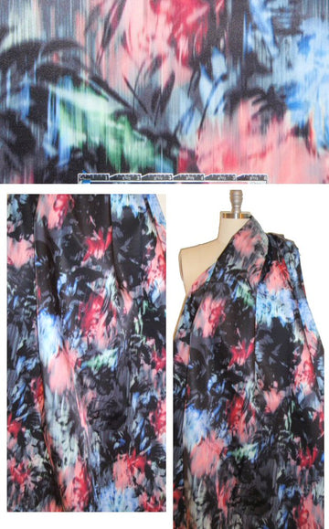 NY designer microfiber rainwear - abstracted palms 2.375 yds
