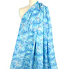 'fallen leaves' 100% ramie digital print - indigo/turquoise 1.125 yard