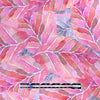 'fallen leaves' 100% ramie digital print - peach/fuchsia