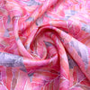 'fallen leaves' 100% ramie digital print - peach/fuchsia .75 yds
