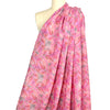 'fallen leaves' 100% ramie digital print - peach/fuchsia .75 yds