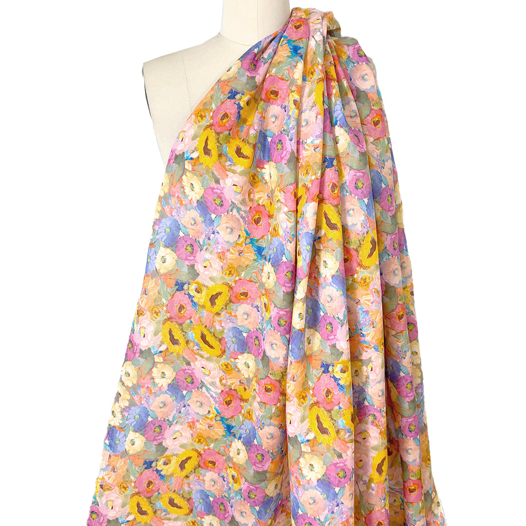 'sunflower and friends' 100% ramie digital print 1.625 yd