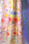 100% ramie digital print - indigo poppies