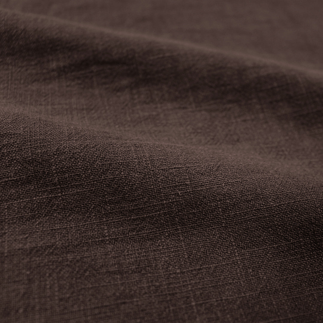stonewashed ramie mid-weight textured woven - chocolate 1.5 yd