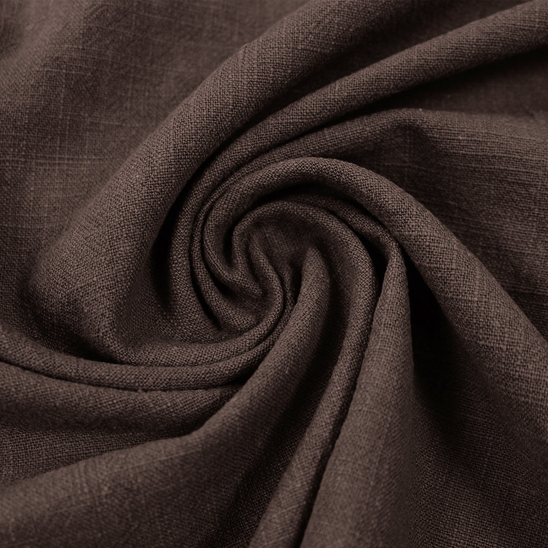 stonewashed ramie mid-weight textured woven - chocolate 1.5 yd