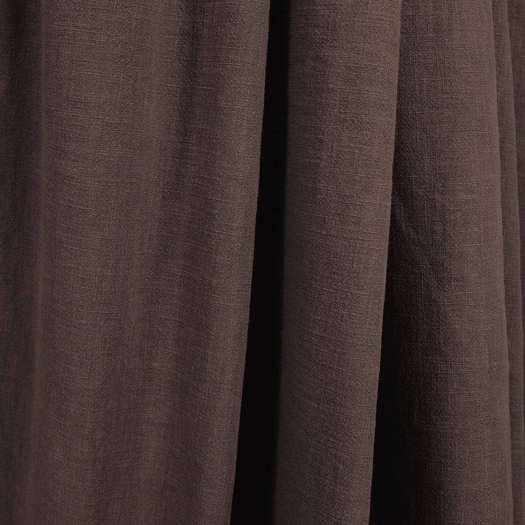stonewashed ramie mid-weight textured woven - chocolate 1.5 yd