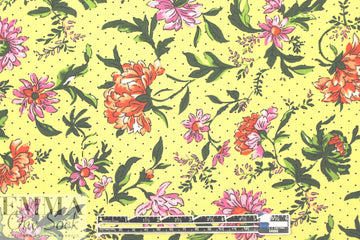 provence floral drapey viscose woven - yellow 1.66 yd