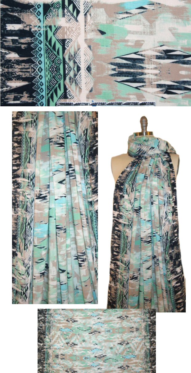 French digital viscose voile woven - south of the border 1.875 yd