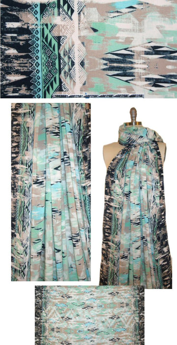 French digital viscose voile woven - south of the border 1.375 yd