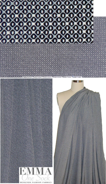 French mini graphic textured viscose woven