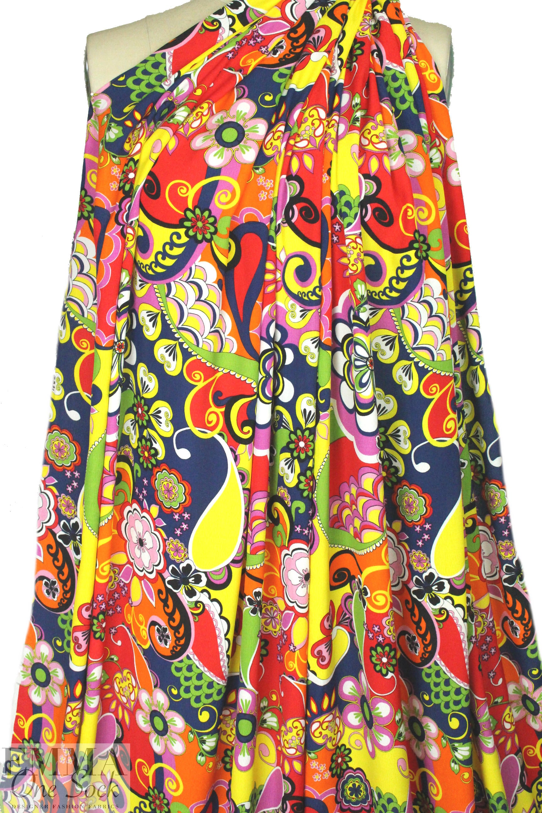 Etr0 pucci-esque floral viscose woven 1.375 yds