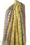 French lemon floral border viscose drapey woven