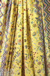 French lemon floral border viscose drapey woven