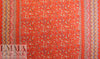 French red floral border viscose drapey woven
