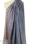French 'denim' floral border viscose drapey woven