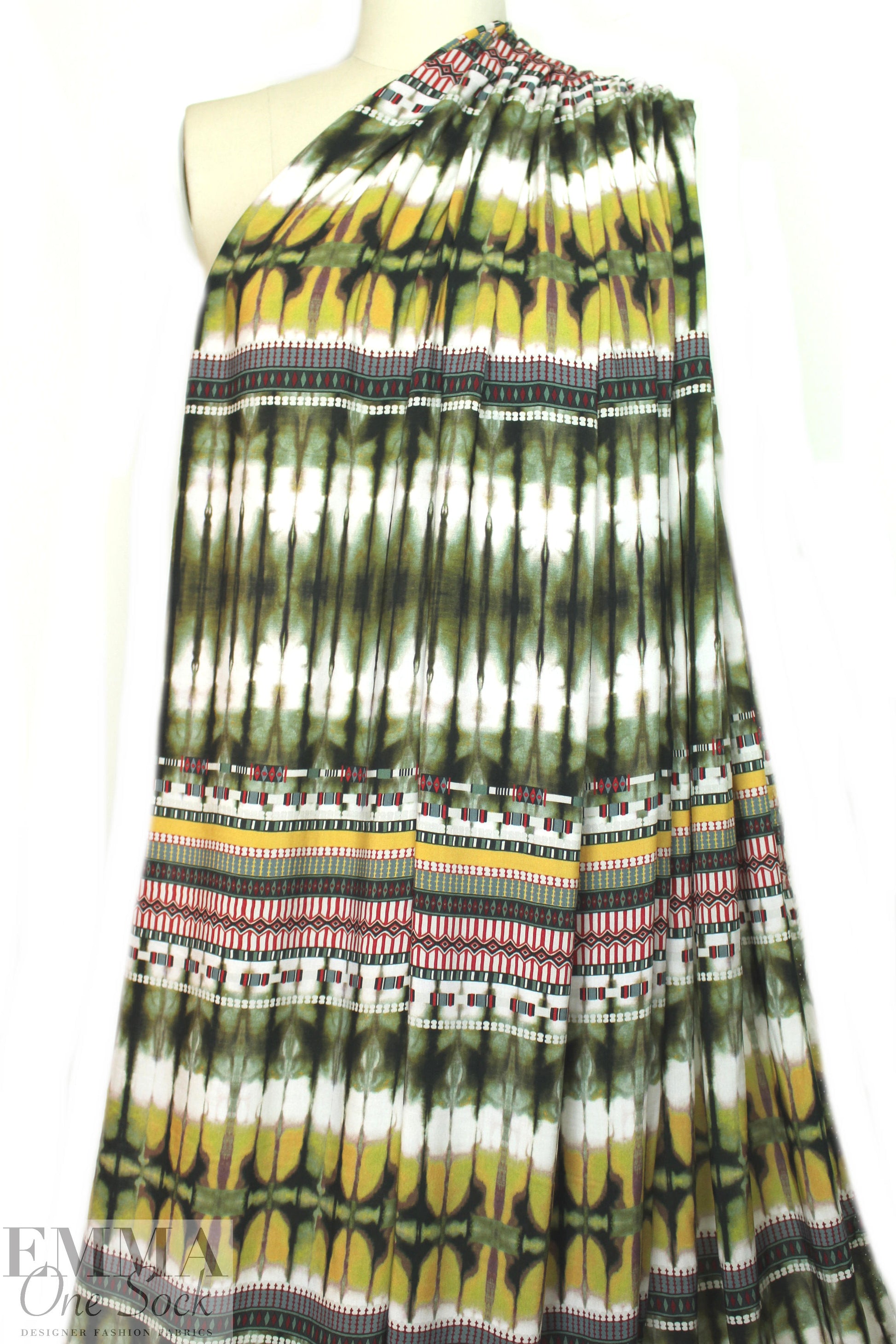 German lightweight viscose drapey woven - graphic stripe 1.25 yds