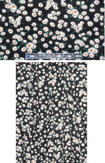 mini daisy graphic drapey viscose woven 1.75 yds