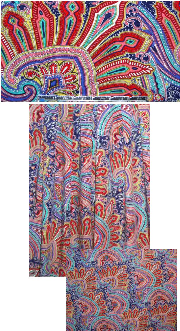 medallion paisley viscose woven - cherry/spearmint