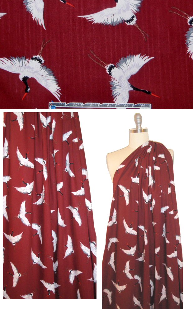 'special delivery' drapey rayon woven - cranberry