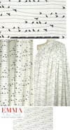 birds on wire drapey rayon woven - black/white 1.5 yd
