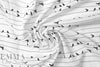 birds on wire drapey rayon woven - black/white 1.875 yds