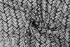 stylized herringbone drapey viscose woven - white/black 1.625 yd