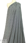 stylized herringbone drapey viscose woven - white/black