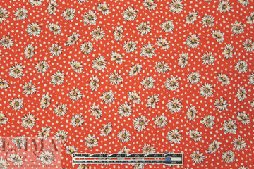 floral dot drapey viscose woven - fiesta red 1.875 yds
