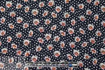 floral dot drapey viscose woven - midnight 2 yds