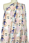 'Picasso' linen-look digital print rayon woven - navy 2 yd