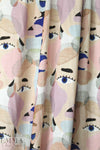'Picasso' linen-look digital print rayon woven - navy 1.375 yds