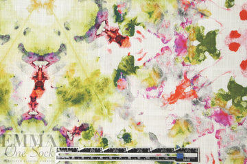 linen-look digital print rayon woven - 'hippie rorschach'