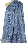 blue jeans floral drapey viscose woven