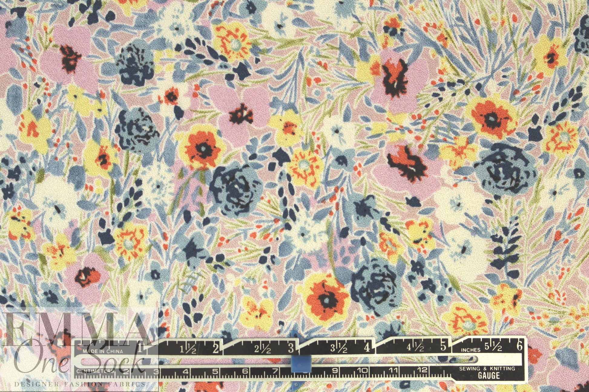 wildflower drapey viscose crepe Oeko-Tex certified 1.5 yds