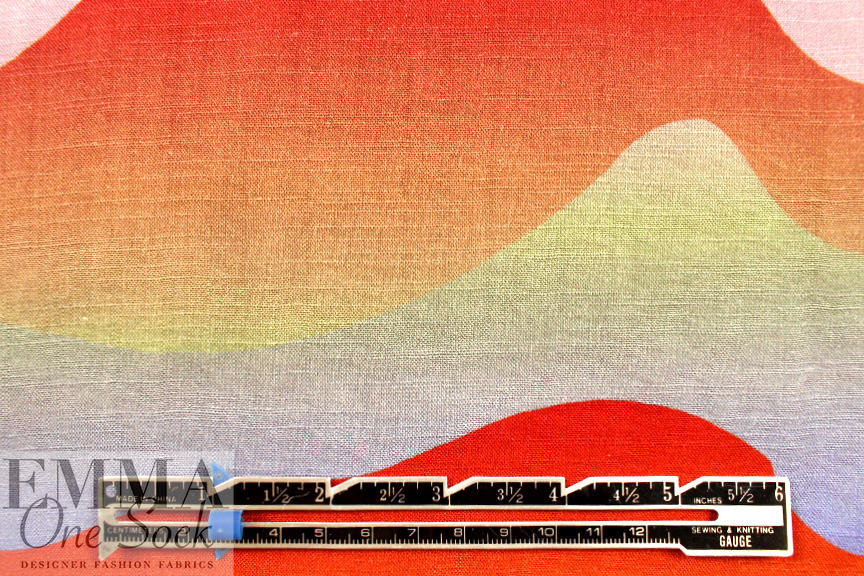 'sunset' digital print linen-look rayon woven, Oeko-Tex cert. 1.75 yd