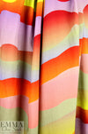 'sunset' digital print linen-look rayon woven, Oeko-Tex cert. 1.375 yd