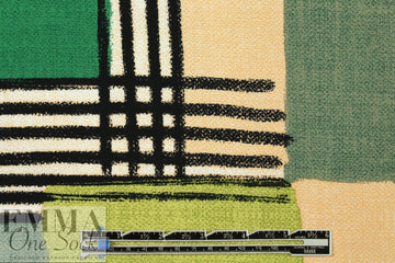 'crosspatch' viscose woven - greens 1.625 yd