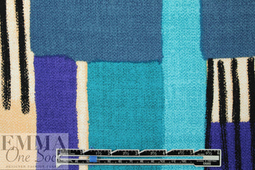 'crosspatch' viscose woven - blue/aqua 1.75 yd