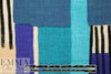 'crosspatch' viscose woven - blue/aqua .875 yds