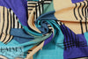 'crosspatch' viscose woven - blue/aqua .75 yds