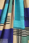 'crosspatch' viscose woven - blue/aqua .75 yds