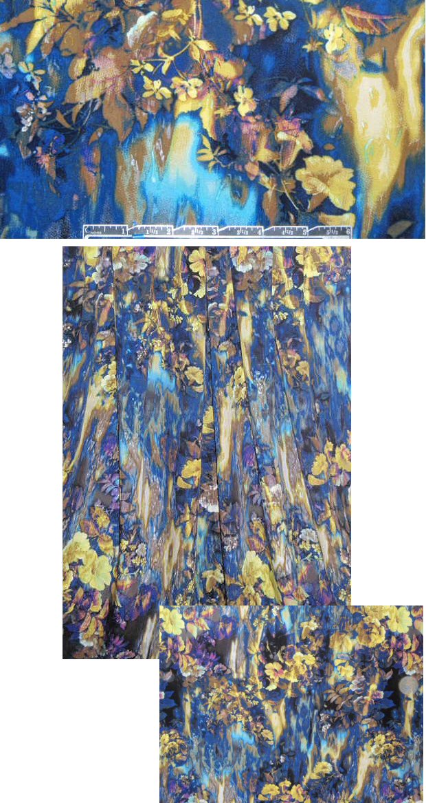 moody flower montage rayon 'poplin' woven 1.75 yds