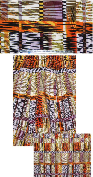 nectarine/lavender graphic rayon 'poplin' woven